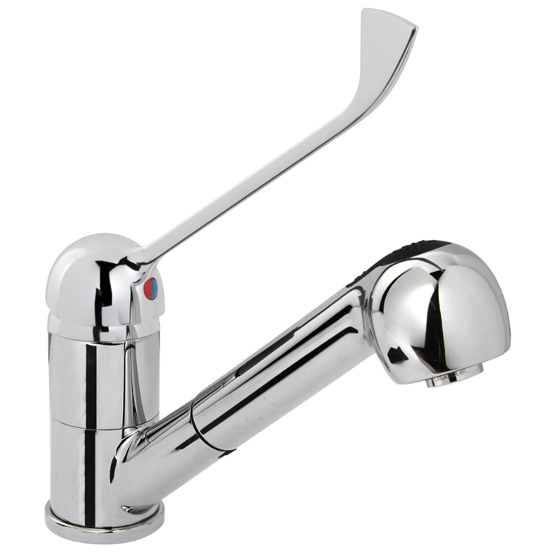 Single-hole mixer tap with chrome handle Single-hole mixer tap with chrome handle
