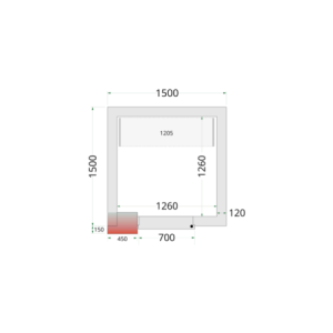 Negatiivne külmkamber TEFCOLD 1500x1500: Värskete toodete optimaalne säilitamine, lihtne paigaldus