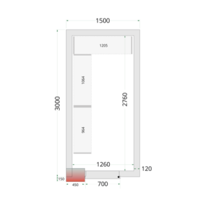 Negatiivne külmkamber TEFCOLD - 1500x3000 | Optimaalne isolatsioon, praktilisus ja kvaliteet.