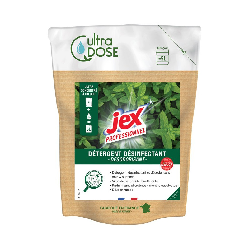 Puhastav desinfitseeriv aine Ultra Dose 5 L - piparmünt eukalüpt | Jex Professionnel