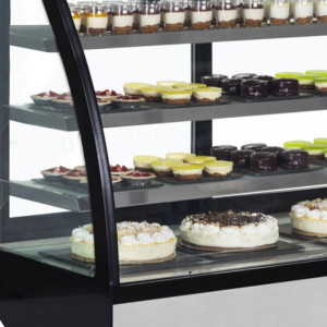 Vitrine Jahutuskapp Leti 2 Klaasustega Must - TEFCOLD LPD1500C/BLACK