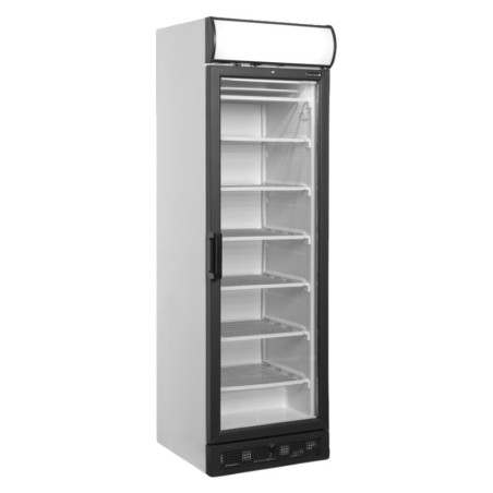 Vasakule Avanev Sügavkülmiku Vitrine - Must Klaasuks 270L TEFCOLD