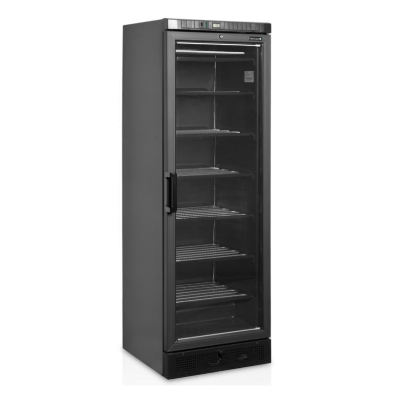 Static Glass Door Freezer Display Black - 270 L TEFCOLD | Condensation avoided, LED lighting, controlled temperature, row Static Glass Door Freezer Display Black - 270 L TEFCOLD | Condensation avoided, LED lighting, controlled temperature, row