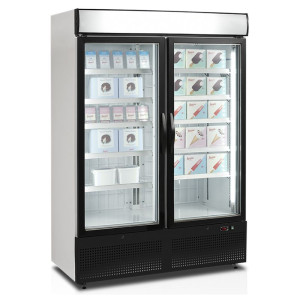 Valge vertikaalne sügavkülmik - 2 klaasust - 930 L TEFCOLD | Fourniresto