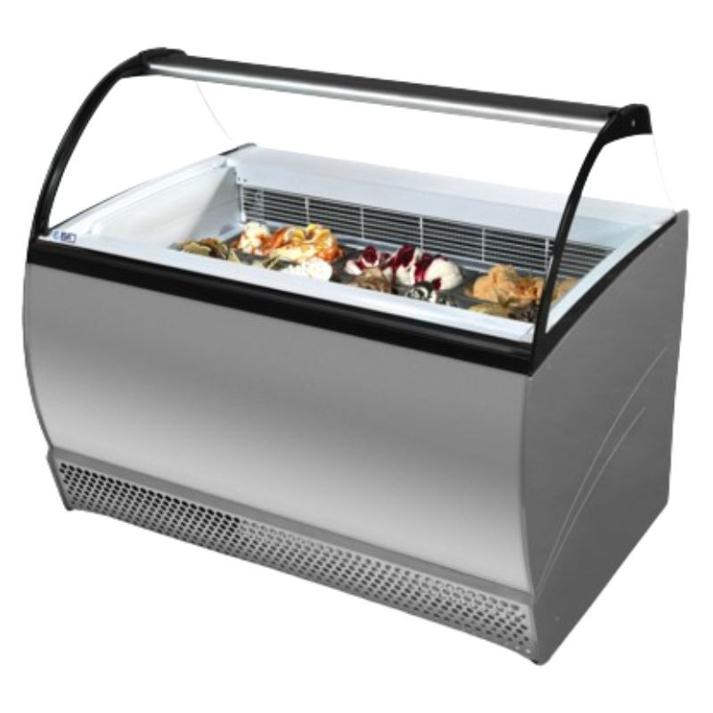 Vitrine à Glace avec Pare-haleine en Verre Incurvé - Présentation parfaite de vos glaces Vitrine à Glace avec Pare-haleine en Verre Incurvé - Présentation parfaite de vos glaces