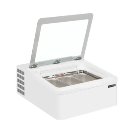 Vitrine Comptoir à Glace - 3 x 5 L de TEFCOLD : Optimaalne esitlemine ja lihtne ligipääsetavus Vitrine Comptoir à Glace - 3 x 5 