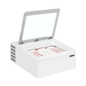 Vitrine Comptoir à Glace - 3 x 5 L de TEFCOLD : Optimaalne esitlemine ja lihtne ligipääsetavus Vitrine Comptoir à Glace - 3 x 5 