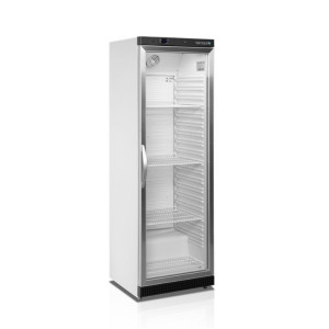 Klaasuksega külmkapp TEFCOLD - Valge - 350 L: Optimaalne ladustamine toiduainetele ja toodete nähtavus.