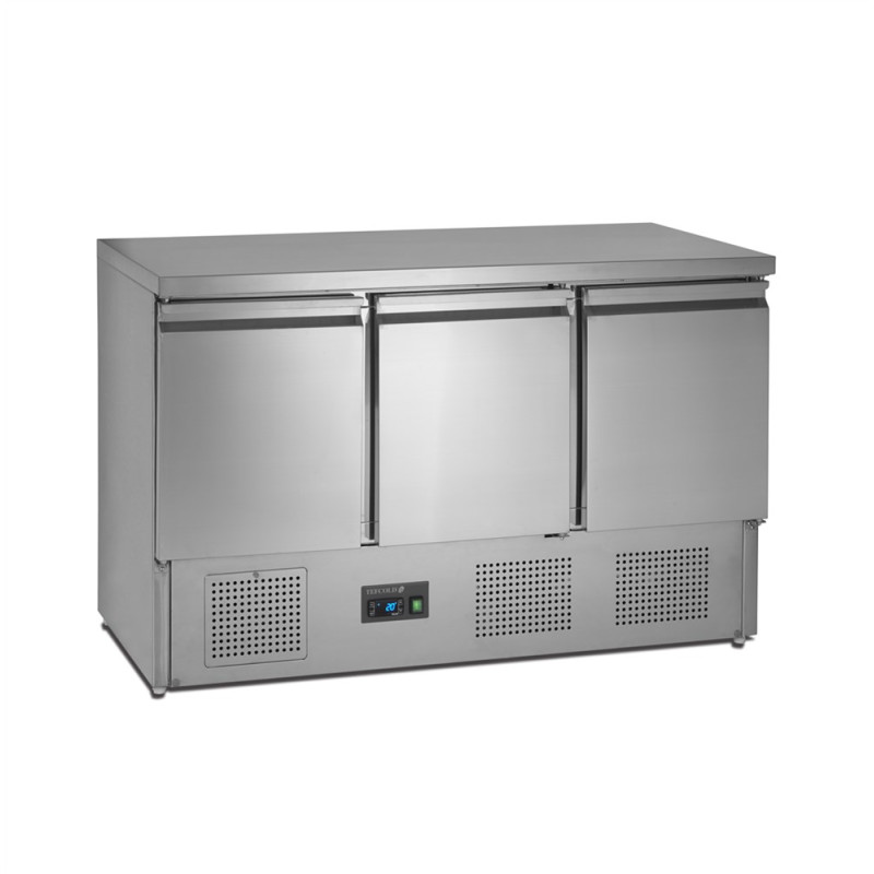 Positive Refrigerated Saladette GN 1/1 Stainless Steel 3 Doors - 368 L TEFCOLD Positive Refrigerated Saladette GN 1/1 Stainless Steel 3 Doors - 368 L TEFCOLD