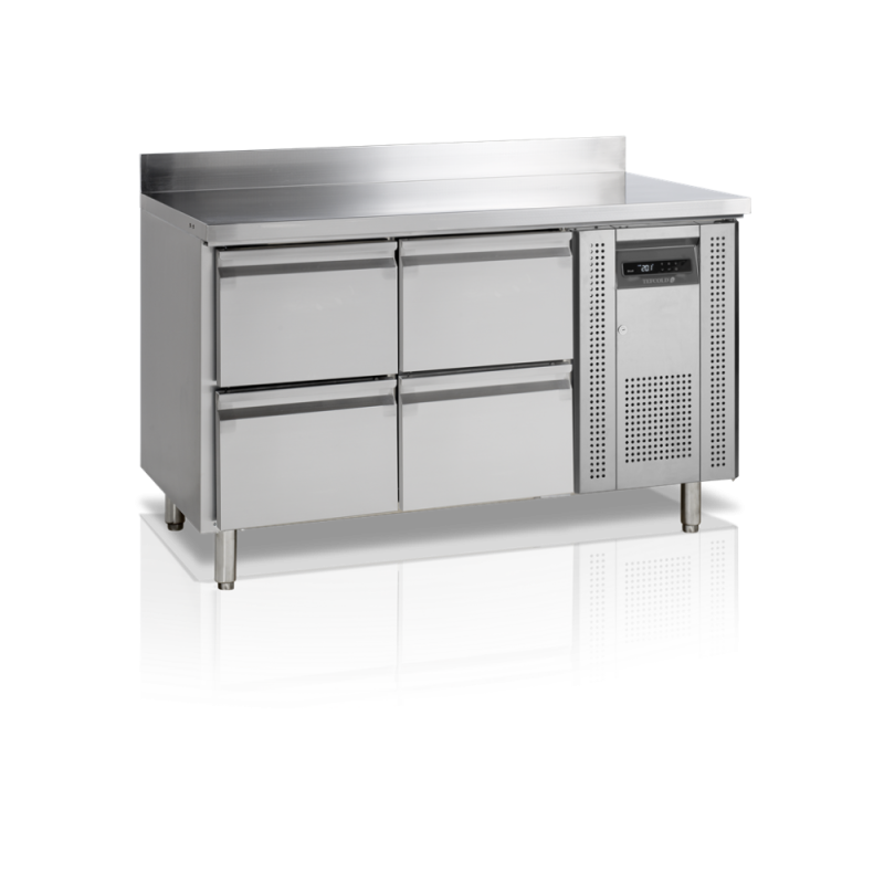 La Table Réfrigérée Positive avec Dosseret en Inox - 4 Tiroirs GN 1/1 TEFCOLD : efficacité et performance en cuisine professionn La Table Réfrigérée Positive avec Dosseret en Inox - 4 Tiroirs GN 1/1 TEFCOLD : efficacité et performance en cuisine professionn