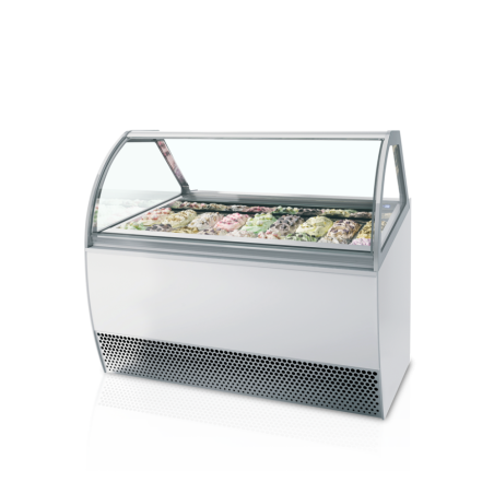 Ventileeritud klaasvitriin kumer esikülg - 18 x 5 L - TEFCOLD Millenium LX18: Teie professionaalsete jäätiste muljetavaldav esit