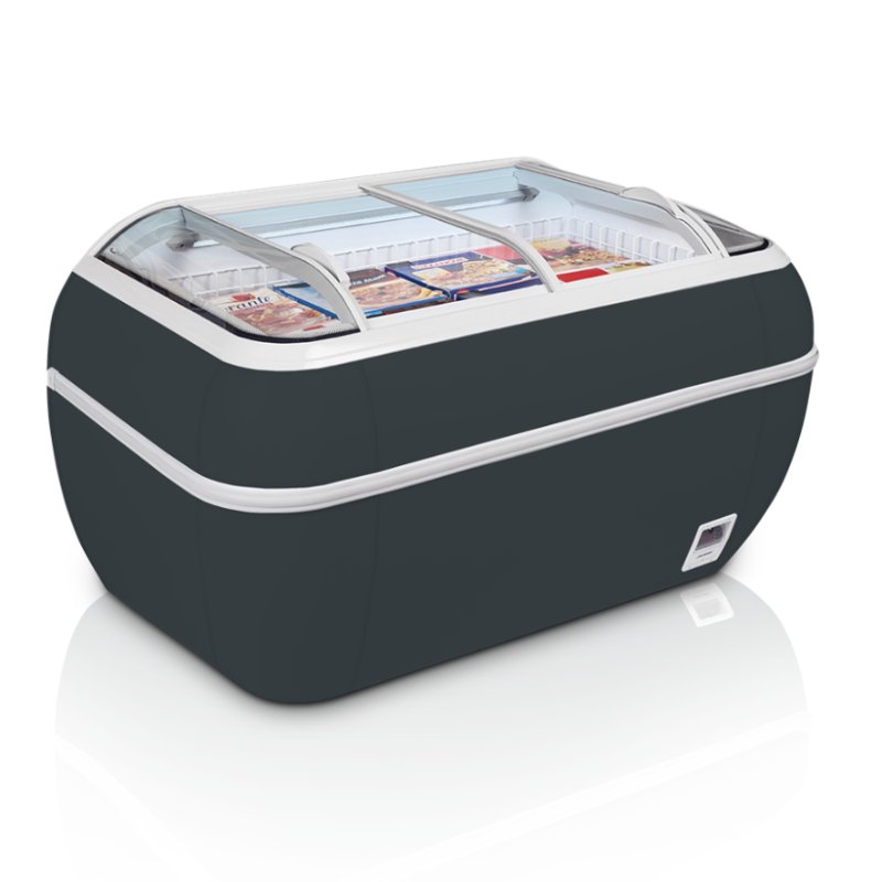 Freezer 2 Glass Lids Gray 334 L TEFCOLD: Reliability and Economy Freezer 2 Glass Lids Gray 334 L TEFCOLD: Reliability and Economy