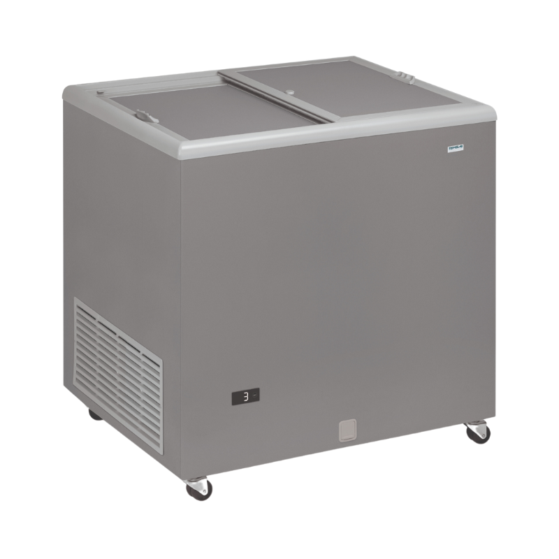 Congélateur Coffre Professionnel Inox et Couvercle Opaque - 220 L Congélateur Coffre Professionnel Inox et Couvercle Opaque - 220 L