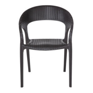 Toolistuvad mustad rotangist PP-toolid - 4 tükki Bolero restoranidele ja hotellidele