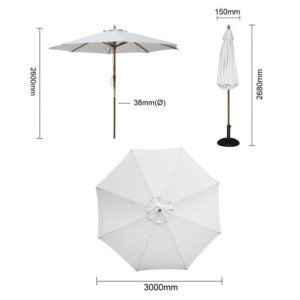 Päikesevari Rond Hall 3m Bolero - Elegants ja UV-kaitse