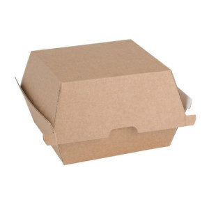 Väikesed komposteeritavad hamburgerikarbid 112mm - komplekt 150 Kraft Fiesta