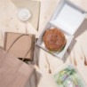 Väikesed komposteeritavad hamburgerikarbid 112mm - komplekt 150 Kraft Fiesta