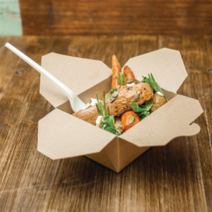 Kõdusöögi karbid kompostitavast paberist nr 1 700 ml - 450 tk komplektis - Vegware Eco