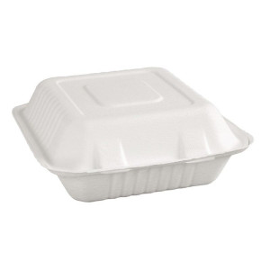 Hinged compostable Bagasse boxes 236mm - 200 tk komplekt