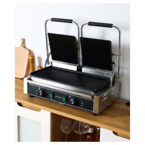 Grill Panini Double - Rihveldatud Plaadid - Dynasteel