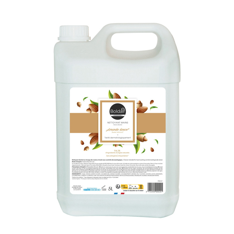 Nettoyant Mains Amande Douce Boldair - 5L: Douceur naturelle pour une hygiène parfaite Nettoyant Mains Amande Douce Boldair - 5L: Douceur naturelle pour une hygiène parfaite