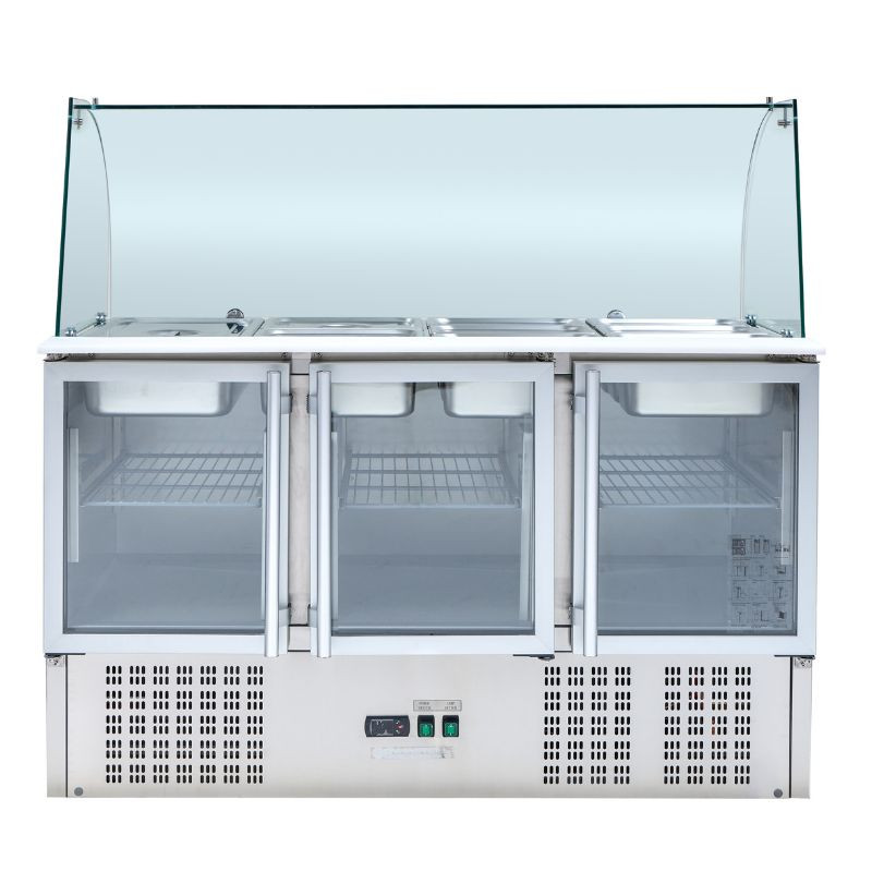 Saladette Jahutatud 4 GN 1/1 - 3 Klaasust - Dynasteel Saladette Jahutatud 4 GN 1/1 - 3 Klaasust - Dynasteel