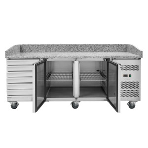 Pitsa mööbel 600x400 2 ust ja 7 sahtlit Dynasteel - Pitsa ettevalmistus