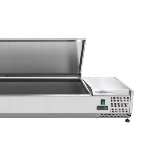 Saladette külmik, mida saab paigaldada roostevabast terasest kaanega - 9 x GN 1/3 - Dynasteel