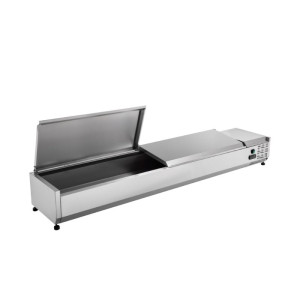 Saladette külmik, mida saab paigaldada roostevabast terasest kaanega - 9 x GN 1/3 - Dynasteel