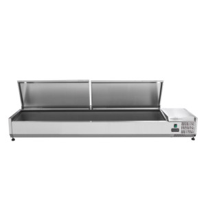 Saladette külmik, mida saab paigaldada roostevabast terasest kaanega - 9 x GN 1/3 - Dynasteel