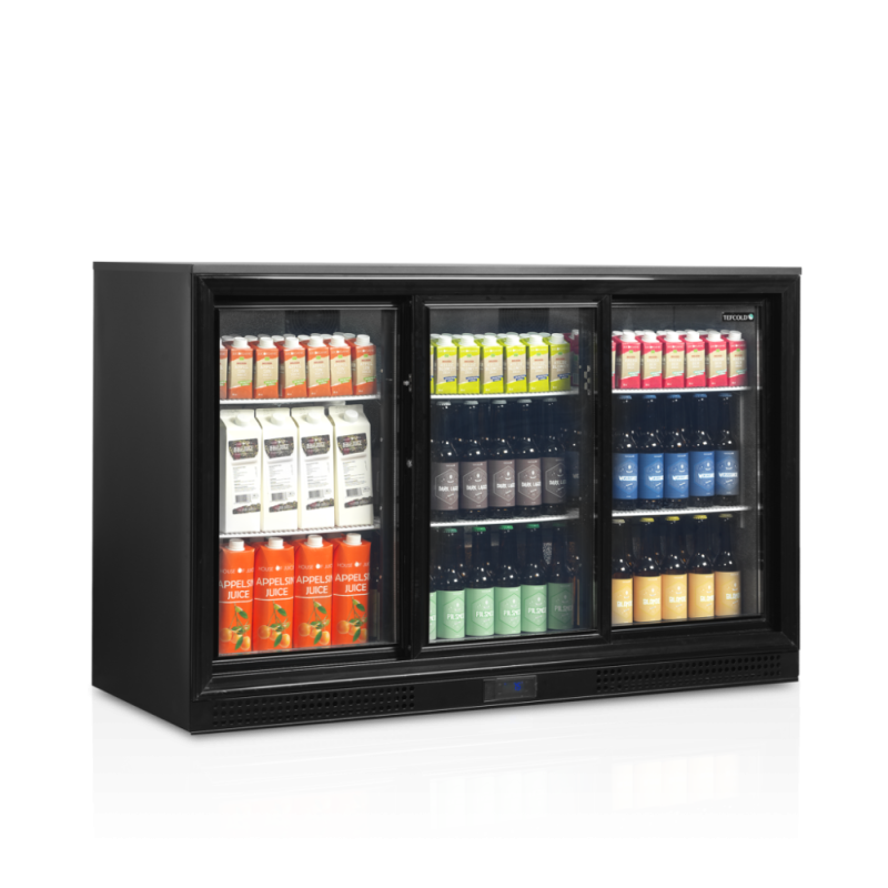 Arrière-Bar Réfrigéré 3 Portes Vitrées Coulissantes - 278 L de TEFCOLD: Stockez efficacement grâce à ses portes vitrées coulissa Arrière-Bar Réfrigéré 3 Portes Vitrées Coulissantes - 278 L de TEFCOLD: Stockez efficacement grâce à ses portes vitrées coulissa