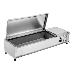 Saladette külmik, mida saab paigaldada roostevabast terasest kaanega - 3 x GN 1/3 + 1 x GN 1/2 - Dynasteel