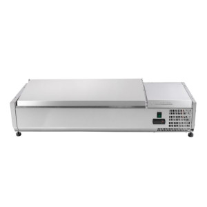 Saladette külmik, mida saab paigaldada roostevabast terasest kaanega - 3 x GN 1/3 + 1 x GN 1/2 - Dynasteel