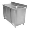 Plonge Mööbel 1 Kraanikauss tagaseina ja prügikastiga - 1200 x 600 mm - Dynasteel