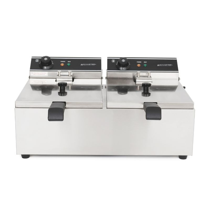 Dynasteel professionaalne fritüür - 2 x 10 L | Mahutavus 20 L | Roostevaba teras | Võimsus 2 x 3000 W Dynasteel professionaalne fritüür - 2 x 10 L | Mahutavus 20 L | Roostevaba teras | Võimsus 2 x 3000 W