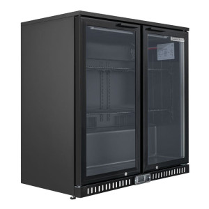 Tagumine baarikülmik - 2 klaasist hingedega ust - 209 L - Dynasteel
