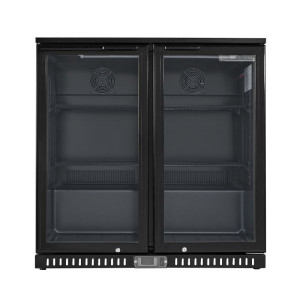 Tagumine baarikülmik - 2 klaasist hingedega ust - 209 L - Dynasteel