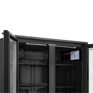 Tagumine baarikülmik - 2 klaasist hingedega ust - 209 L - Dynasteel