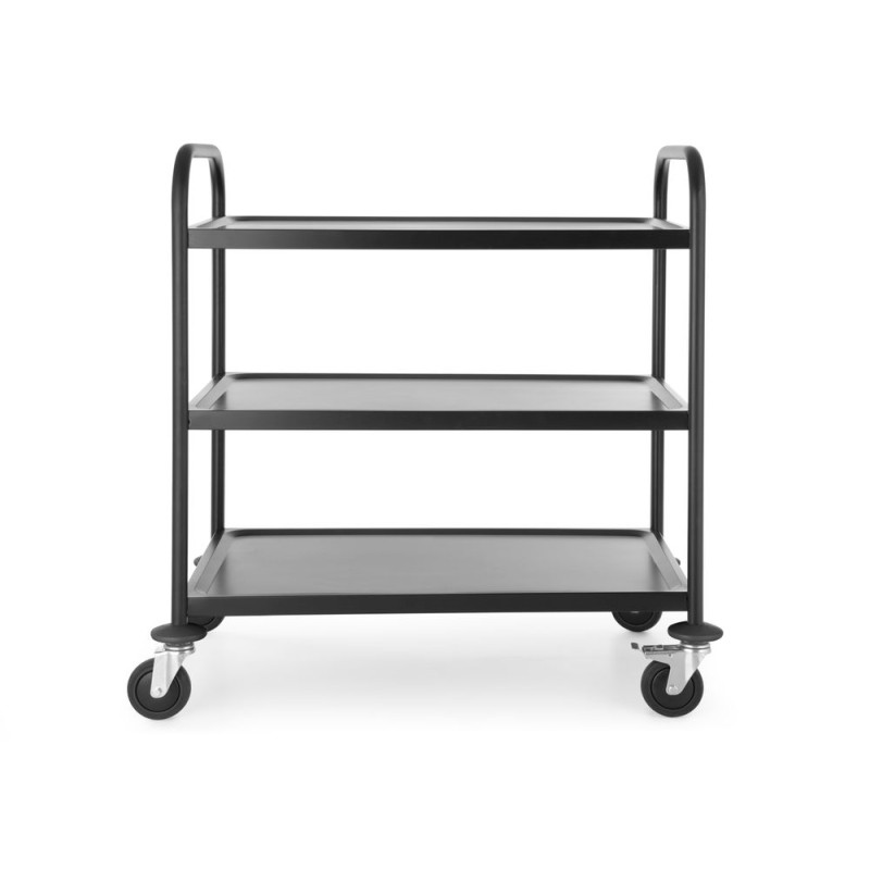 Chariot de Service Noir Mat - 3 Plateaux - Hendi Chariot de Service Noir Mat - 3 Plateaux - Hendi