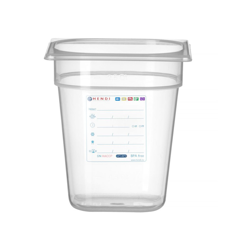 Gastronorm container 1/6 - Brand HENDI - Fourniresto Gastronorm container 1/6 - Brand HENDI - Fourniresto