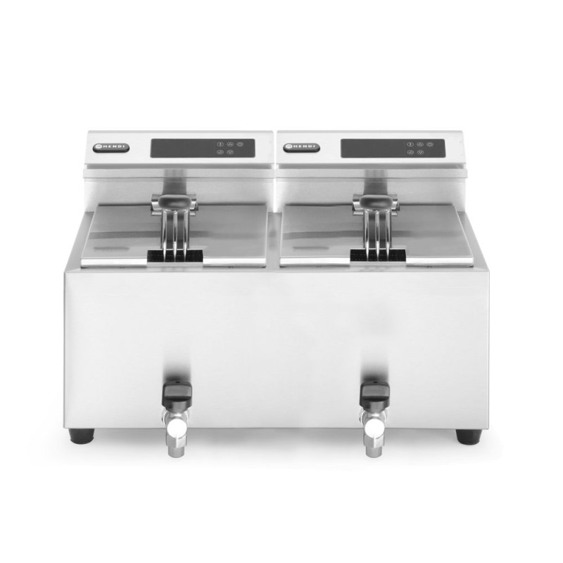Professionaalne fritüür koos digitaalse tühjenduskraaniga - 2 x 8 l - Bränd HENDI - Fourniresto Professionaalne fritüür koos digitaalse tühjenduskraaniga - 2 x 8 l - Bränd HENDI - Fourniresto