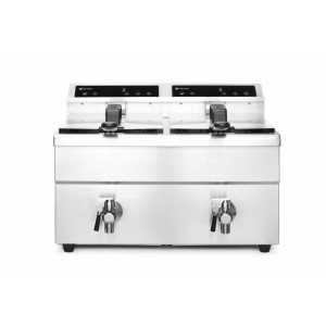 Induktsiooniga fritüür koos tühjenduskraaniga - 2 x 8 L