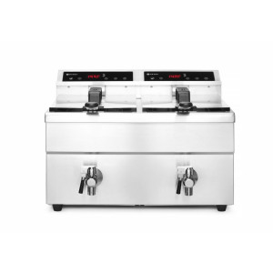 Induktsiooniga fritüür koos tühjenduskraaniga - 2 x 8 L