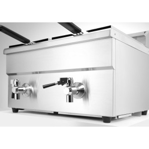 Induktsiooniga fritüür koos tühjenduskraaniga - 2 x 8 L