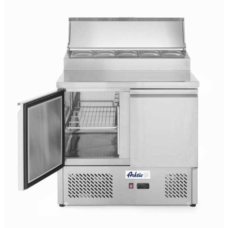 Comptoir de Préparation pour Pizzas ou Salades avec Vitrine Réfrigérée - 300 L Comptoir de Préparation pour Pizzas ou Salades avec Vitrine Réfrigérée - 300 L
