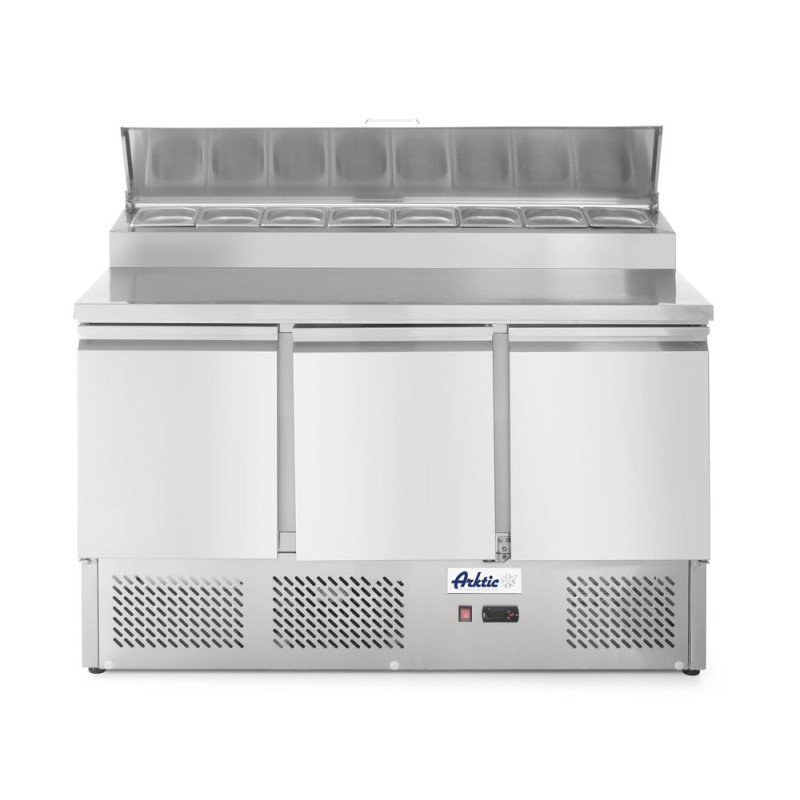 Comptoir de Préparation pour Pizzas ou Salades avec Vitrine Réfrigérée - 380 L Comptoir de Préparation pour Pizzas ou Salades avec Vitrine Réfrigérée - 380 L