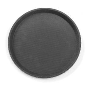 Ümmargune polüpropüleenist taldrik - must - läbimõõt 410 mm - bränd HENDI