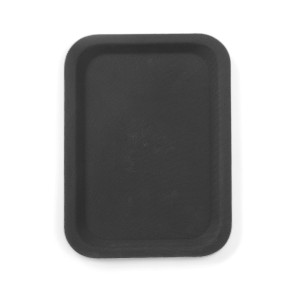 Nelikantne klaaskiust alusplaat - must - 280 x 200 mm - HENDI