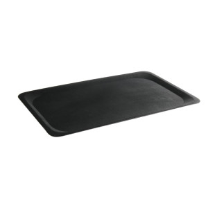 Nelikantne klaaskiust alusplaat - must - 280 x 200 mm - HENDI