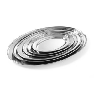 Ovaalne roostevabast terasest taldrik - 190 x 140 mm - Bränd HENDI - Fourniresto